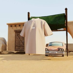 Oversized Tswhirt Mockup reel+ Image render | Desert theme