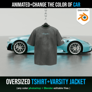 Fully Customisable Tshirt + Versity Jacket blender file with Animation