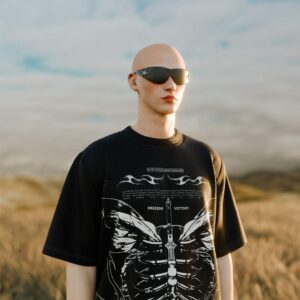 Oversize tshirt mockup with character + PSD file